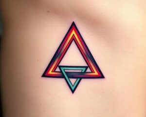 Dwa trójkąty w tatuażu – symbolika równowagi i harmonii